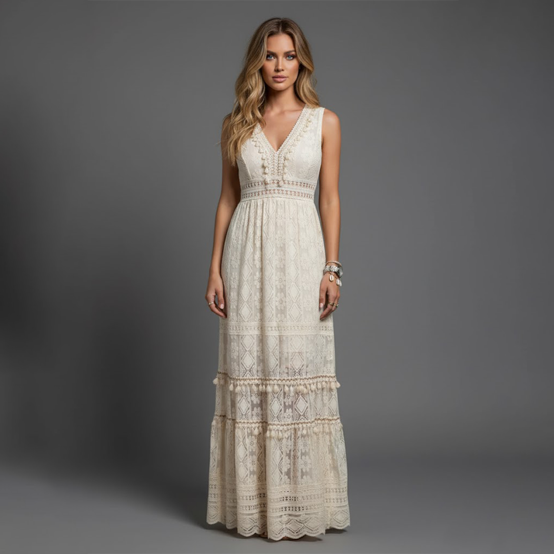 Avaree | Women’s Lace Maxi Dress with V-Neck