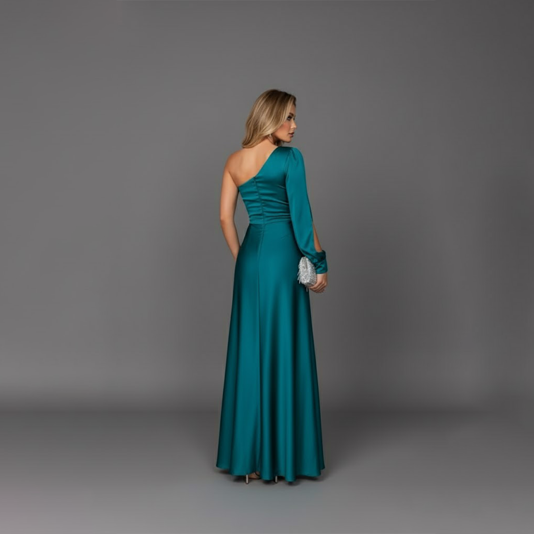 Isolae | Women’s One-Shoulder Satin Evening Dress