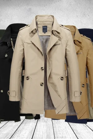 Fashion Men Trench Jackets Brand Casual Business Trench Coat Mens Leisure Overcoat Male Single Breasted Windbreakers Plus Size
