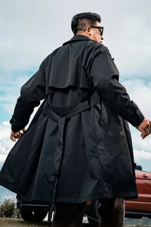 Men's Casual Trench, Medium length, Plus Size, Loose, Basic Mass Outerwear, Personality, Autumn And Winter American Jacket, 7XL